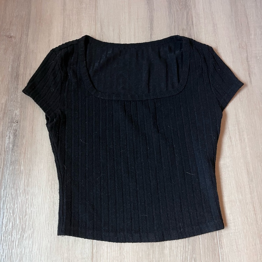 SHEIN Black Ribbed Women's Top